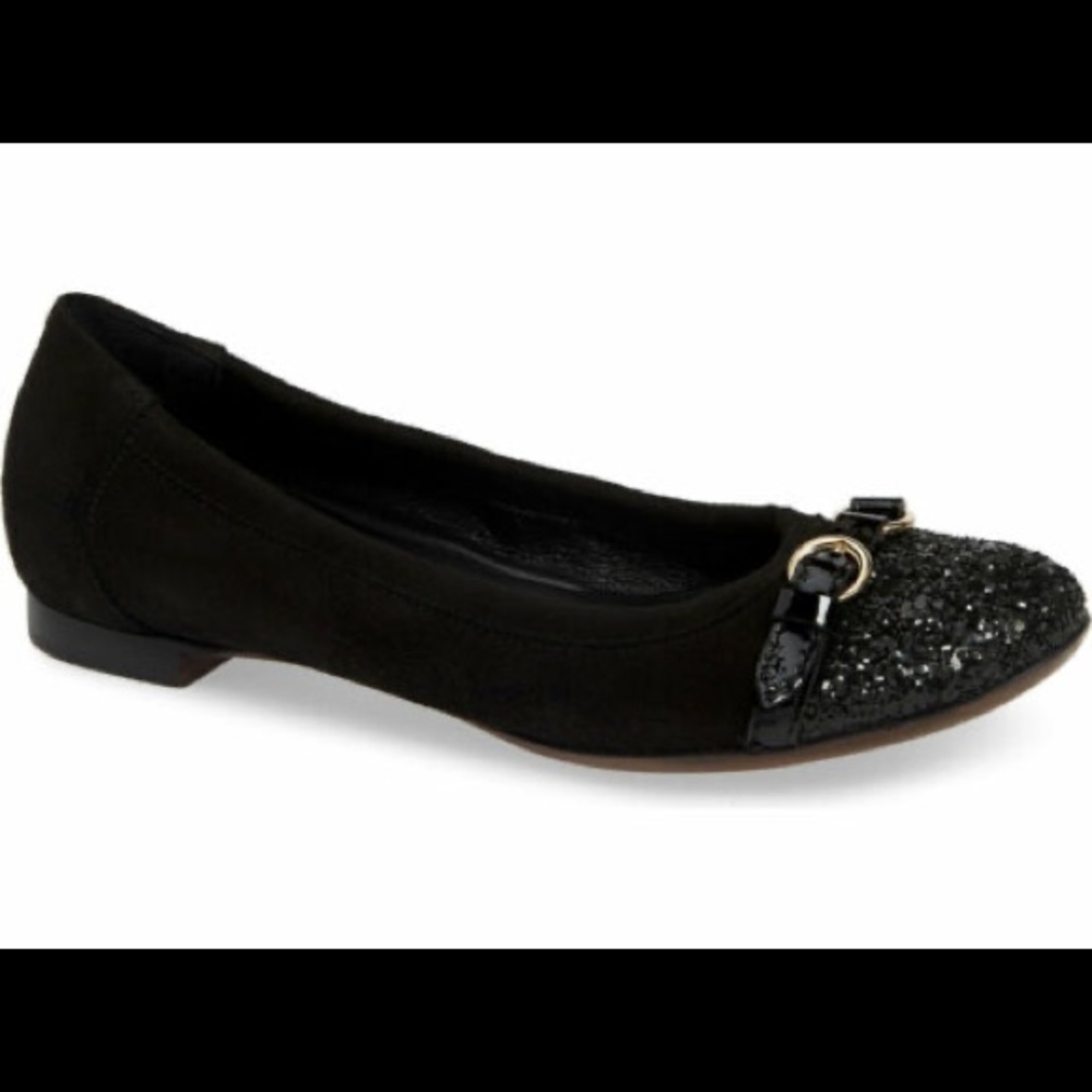 Agl Flats Giusti Leombruni Glitter Cap Toe Ballet Ballerina Shoe NWT NEW IN BOX